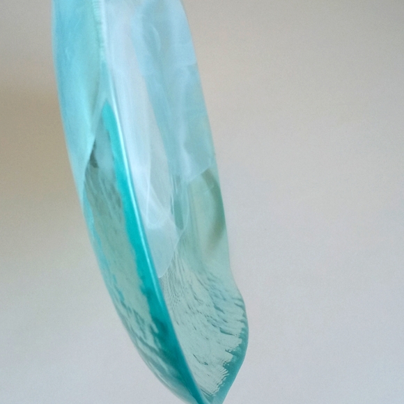 ArdaCam Blue Swirl Tabletop Turkish Blown Glass Serving Platter - Picture 2 of 8